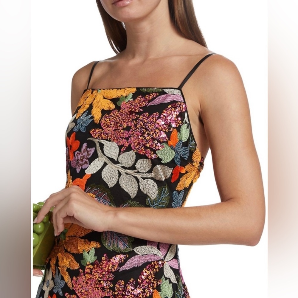 2X HOST PICK” Ramy Brook Sequined Floral Embroidered Dress. - Picture 7 of 14